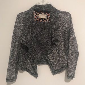Anthropologie | Grey Knit Jacket Sweater S